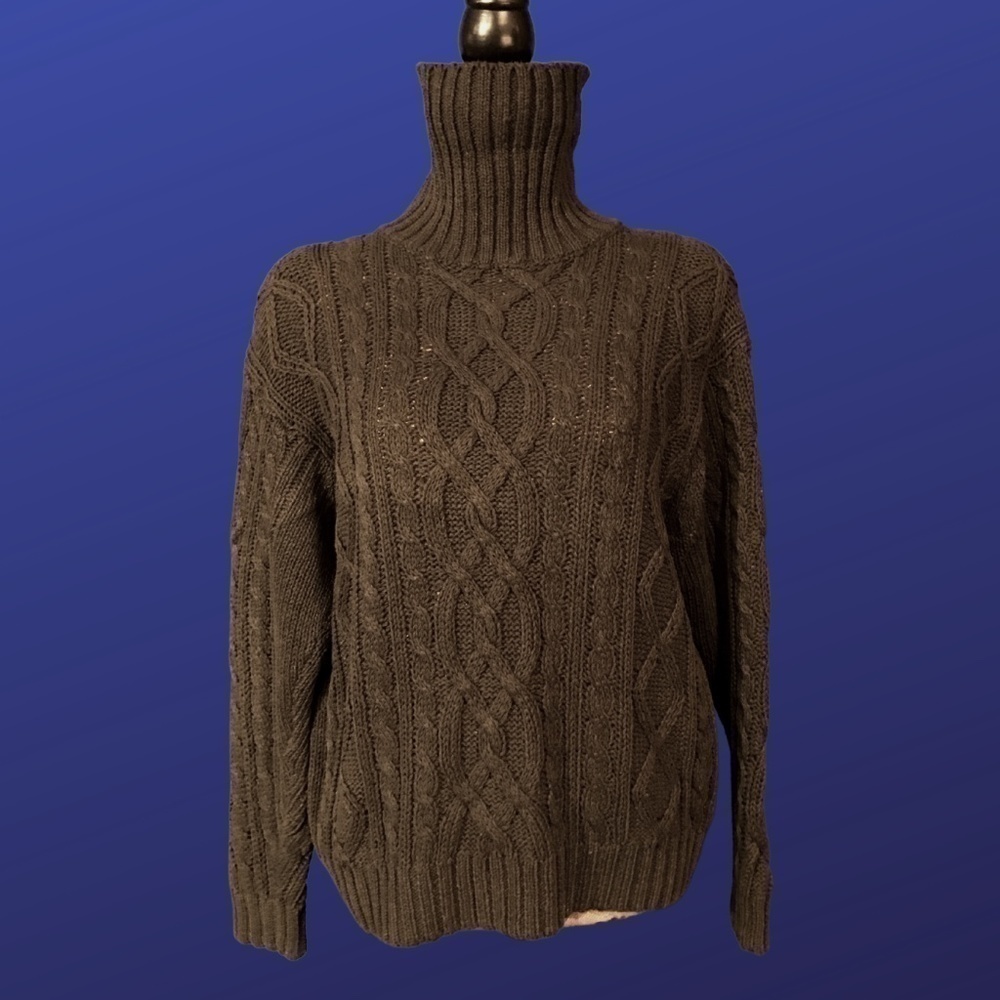𝅺PRINCETON CLUB Chunky Turtleneck Sweater, BLACK, Women’s Size Small, EUC